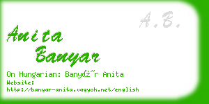 anita banyar business card